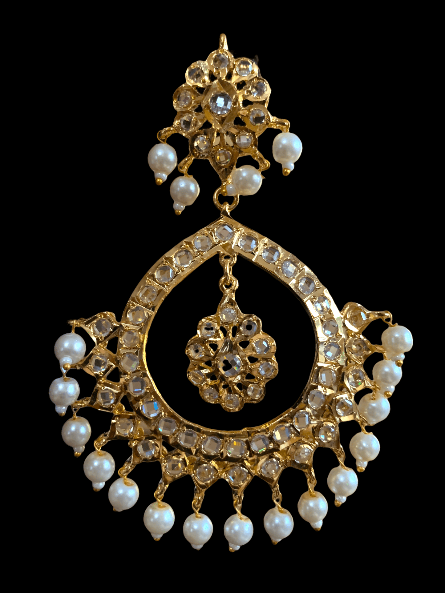 DER330  Alvira large chandbali (  SHIPS IN 3 WEEKS )