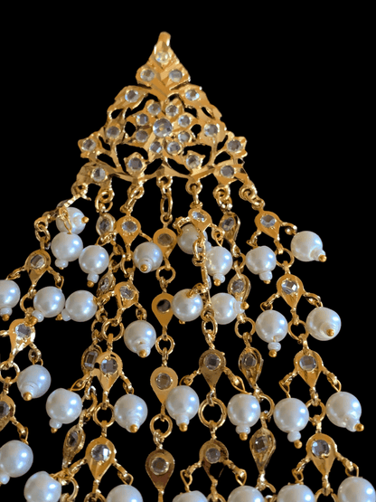 JTK27  Hira Jhoomar tika in green ( emeralds ) ( SHIPS IN 4 WEEKS  )