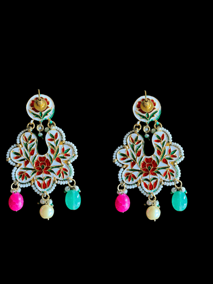 Navratan Kundan  Chandbali  earrings ( READY TO SHIP )