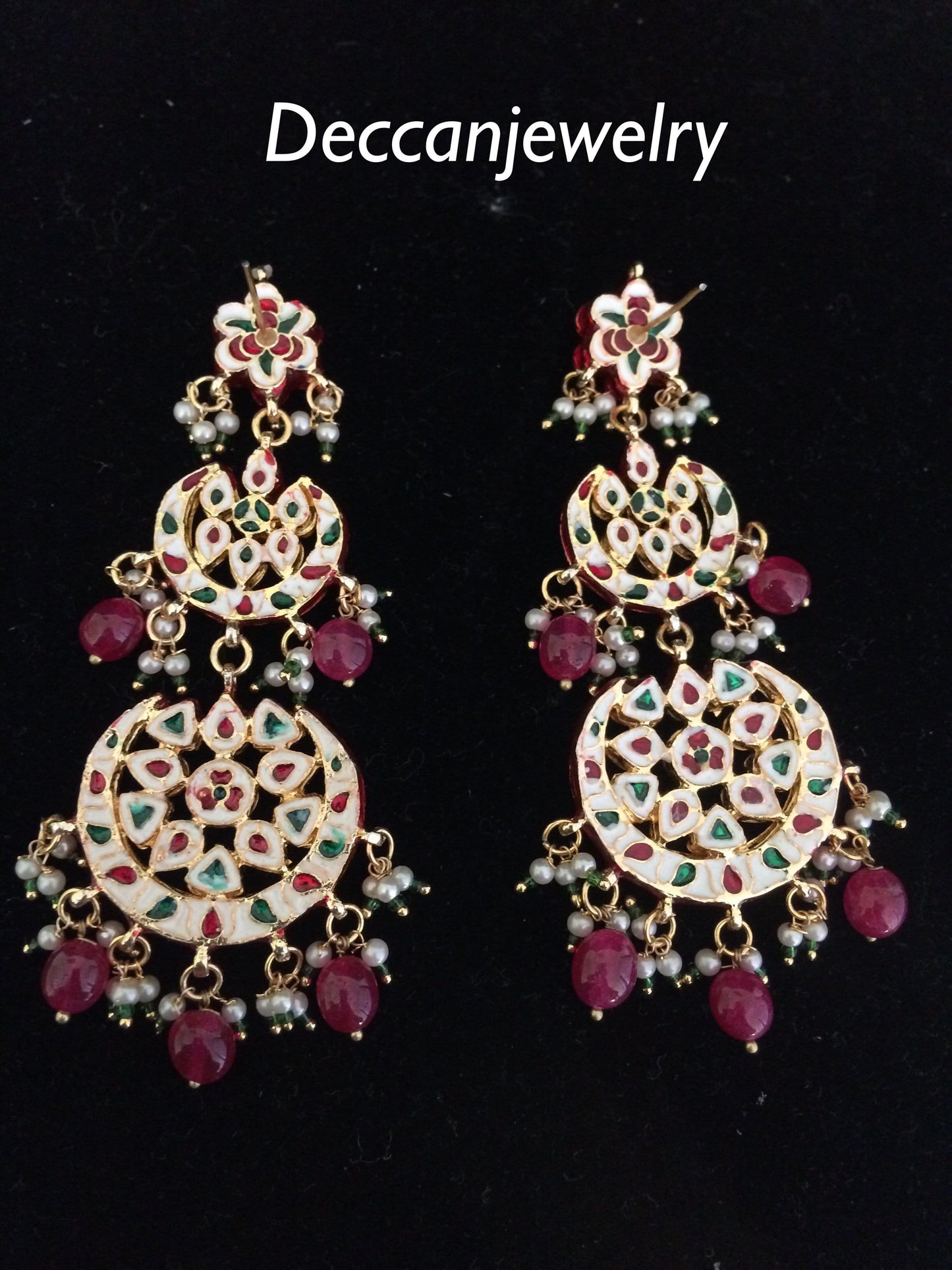 DER424 Irina Kundan statement earrings (rubies )  (READY TO SHIP )