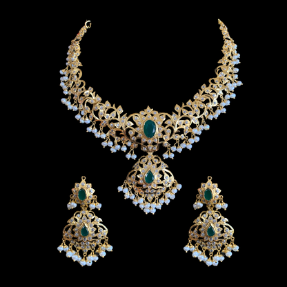 AFSANA  gold plated silver necklace set ( SHIPS IN 5 WEEKS )