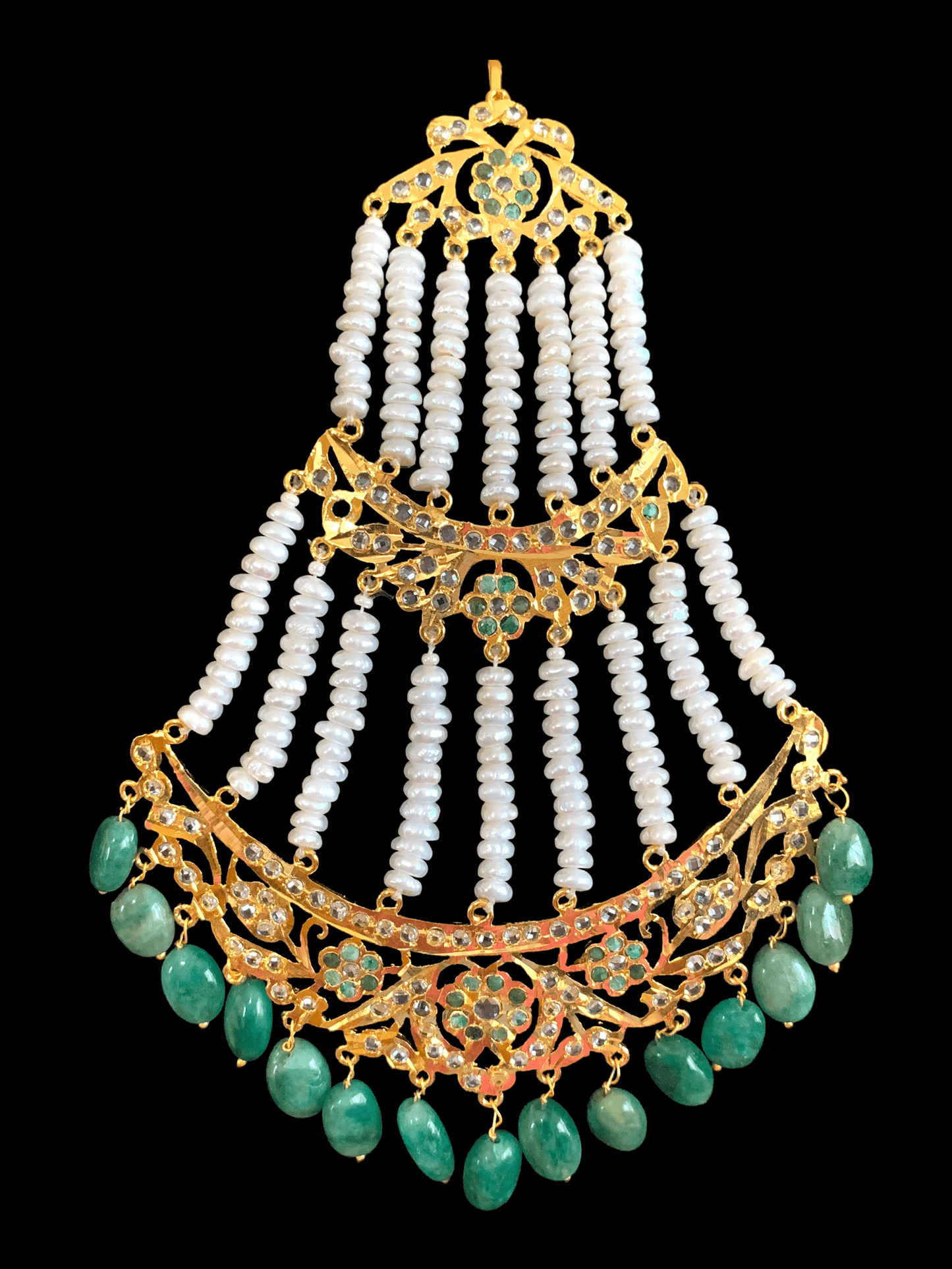 DJHR55  Insia jhoomar in emeralds ( SHIPS IN 2 WEEKS  )