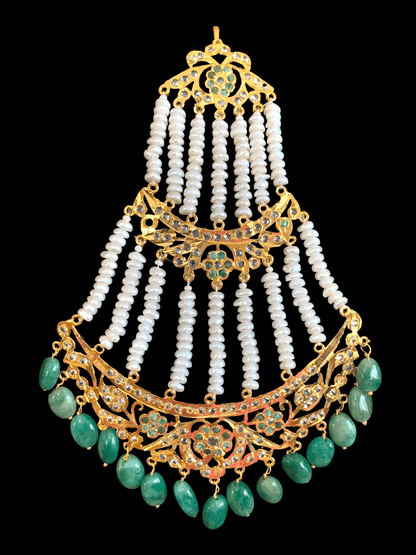 DJHR55  Insia jhoomar in emeralds ( SHIPS IN 2 WEEKS  )