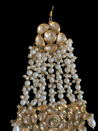 Trikha pearl kundan jhoomar ( SHIPS IN 4  WEEKS )