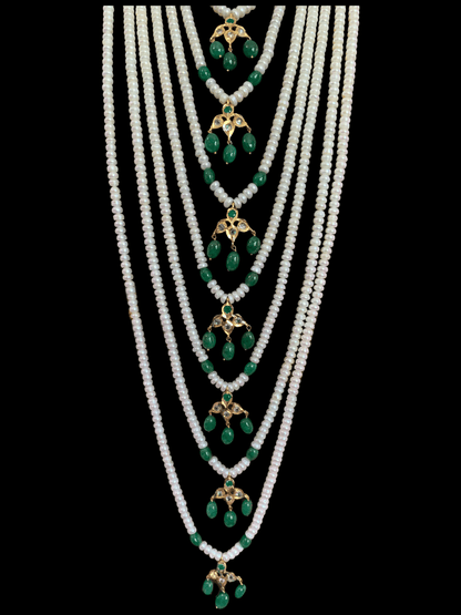 SAT36 Hyderabadi satlada in Fresh water pearls and emeralds (SHIPS IN 4 WEEKS )