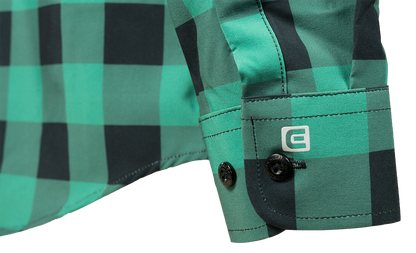 The Titan - Black/Green Plaid Long Sleeve