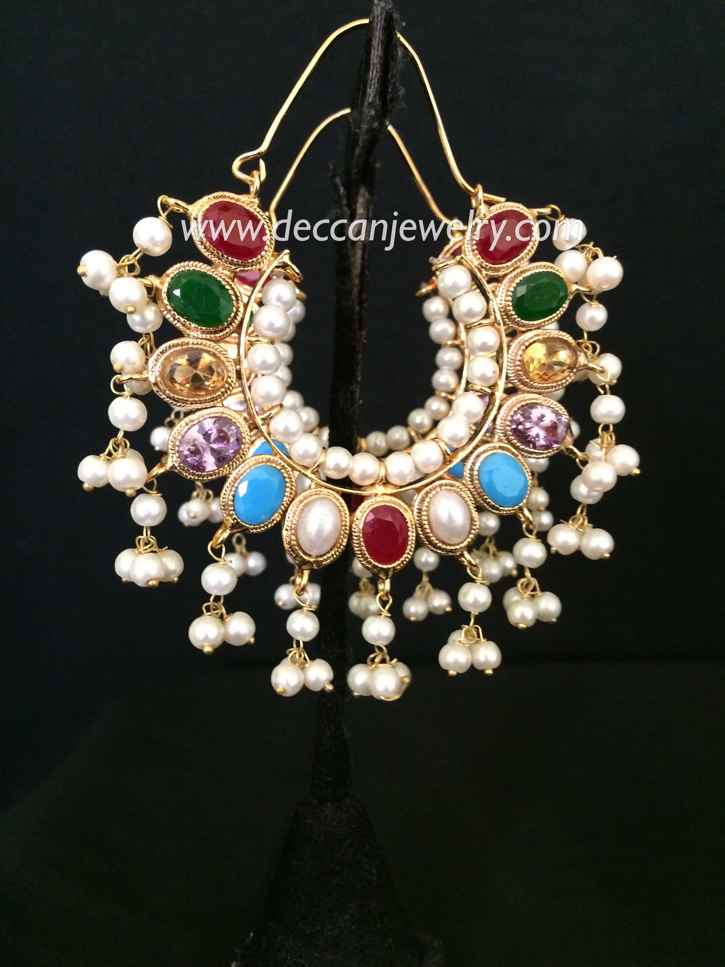 DER26 navratan chandbali  ( READY TO SHIP )
