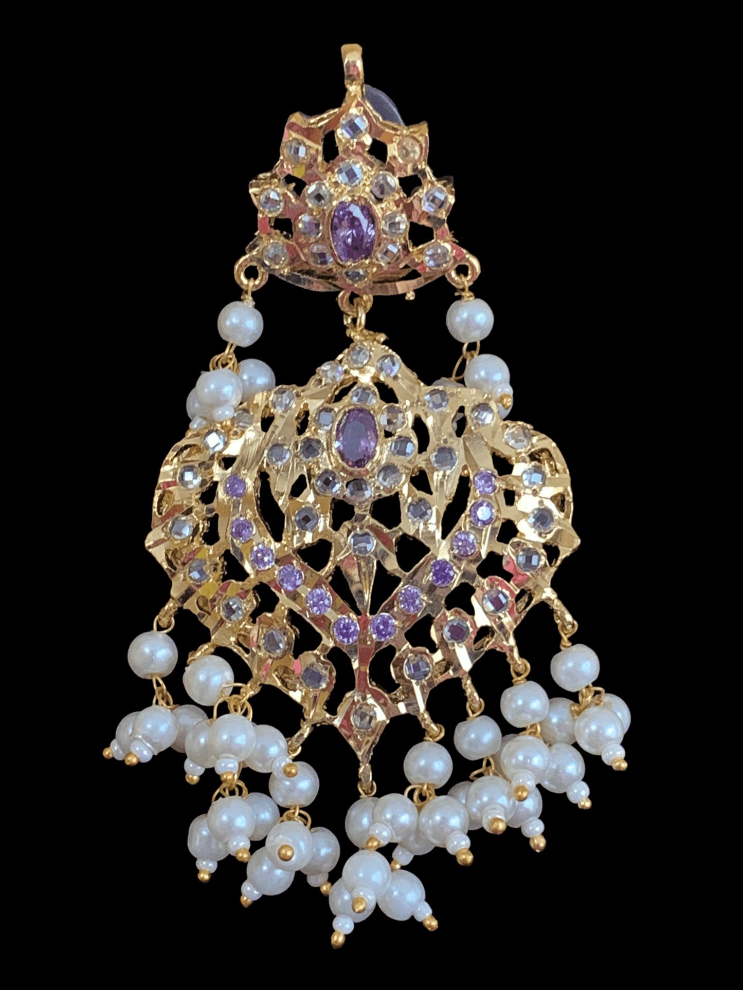 DER331 Ekta earrings in amethyst cz  (SHIPS IN 4 WEEKS  )