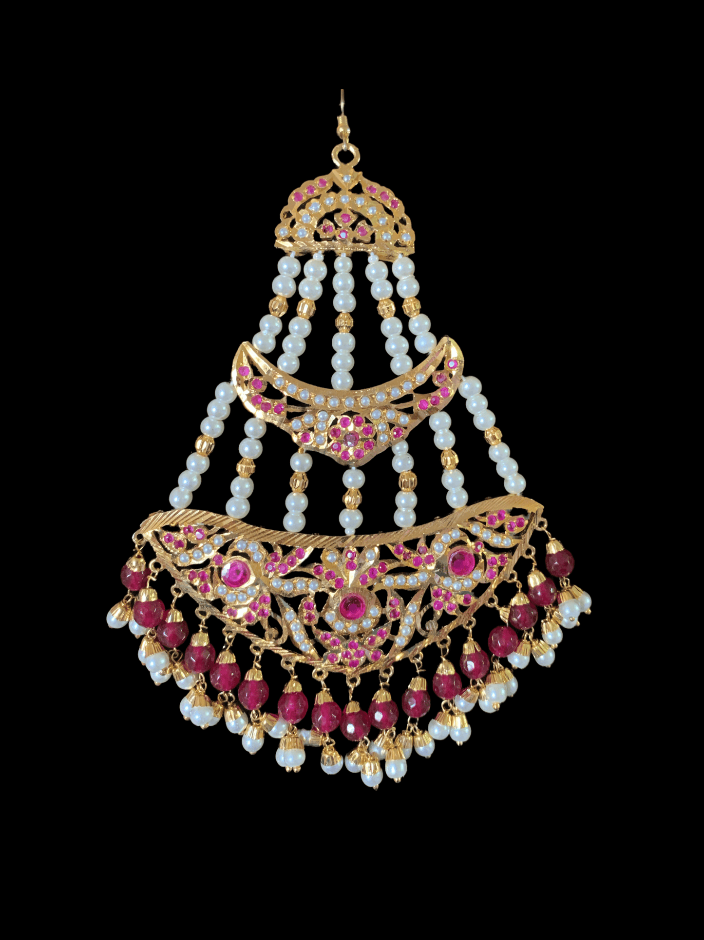 DJHR5  jadau jhoomar in rubies ( READY TO SHIP)