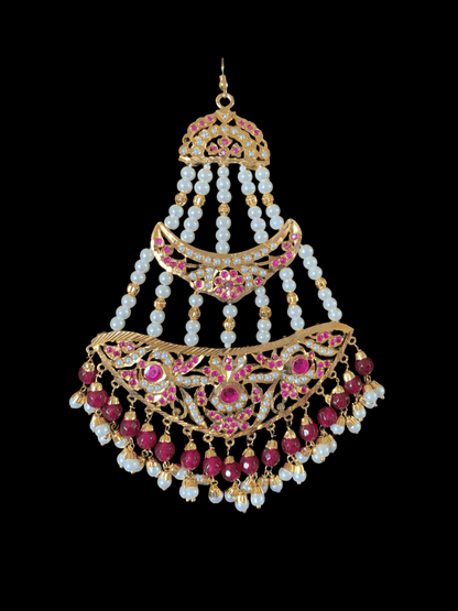 DJHR5  jadau jhoomar in rubies ( READY TO SHIP)