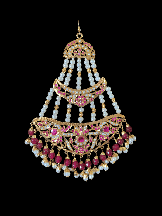 DJHR5  jadau jhoomar in rubies ( READY TO SHIP)
