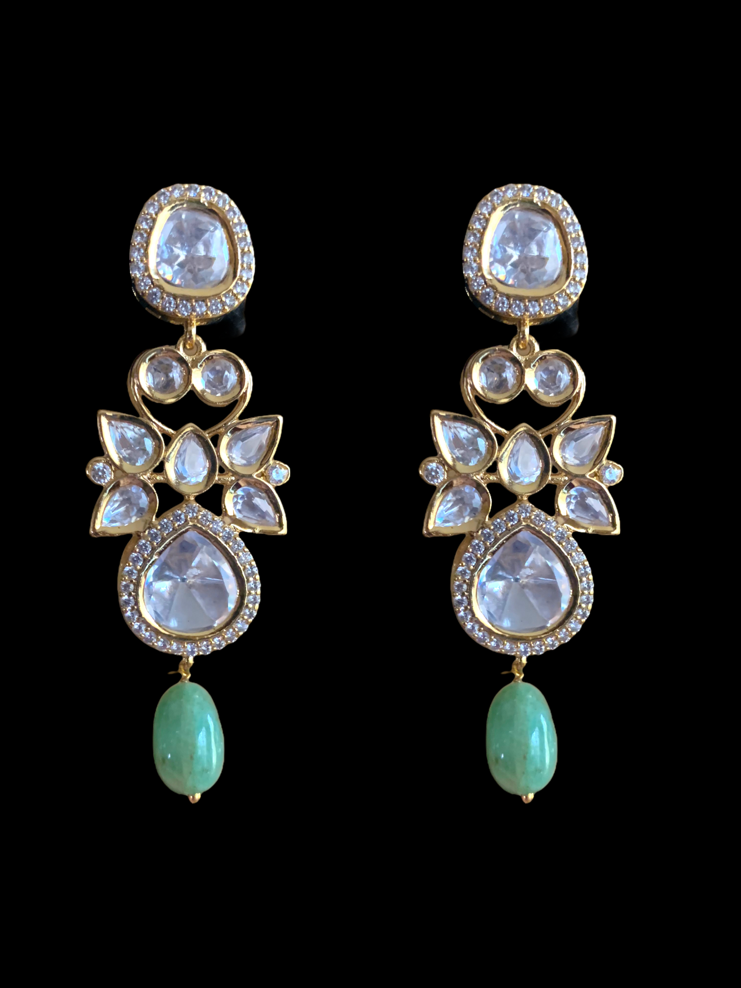 NS358 Tanu emerald Polki set ( SHIPS IN 4 WEEKS )