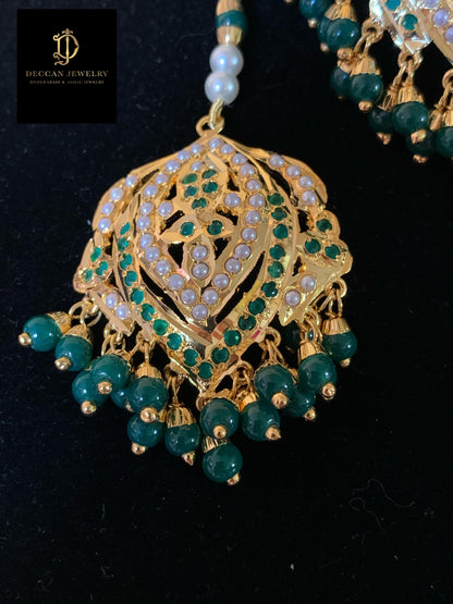 NS62 Taseen necklace set in emerald (READY TO SHIP)