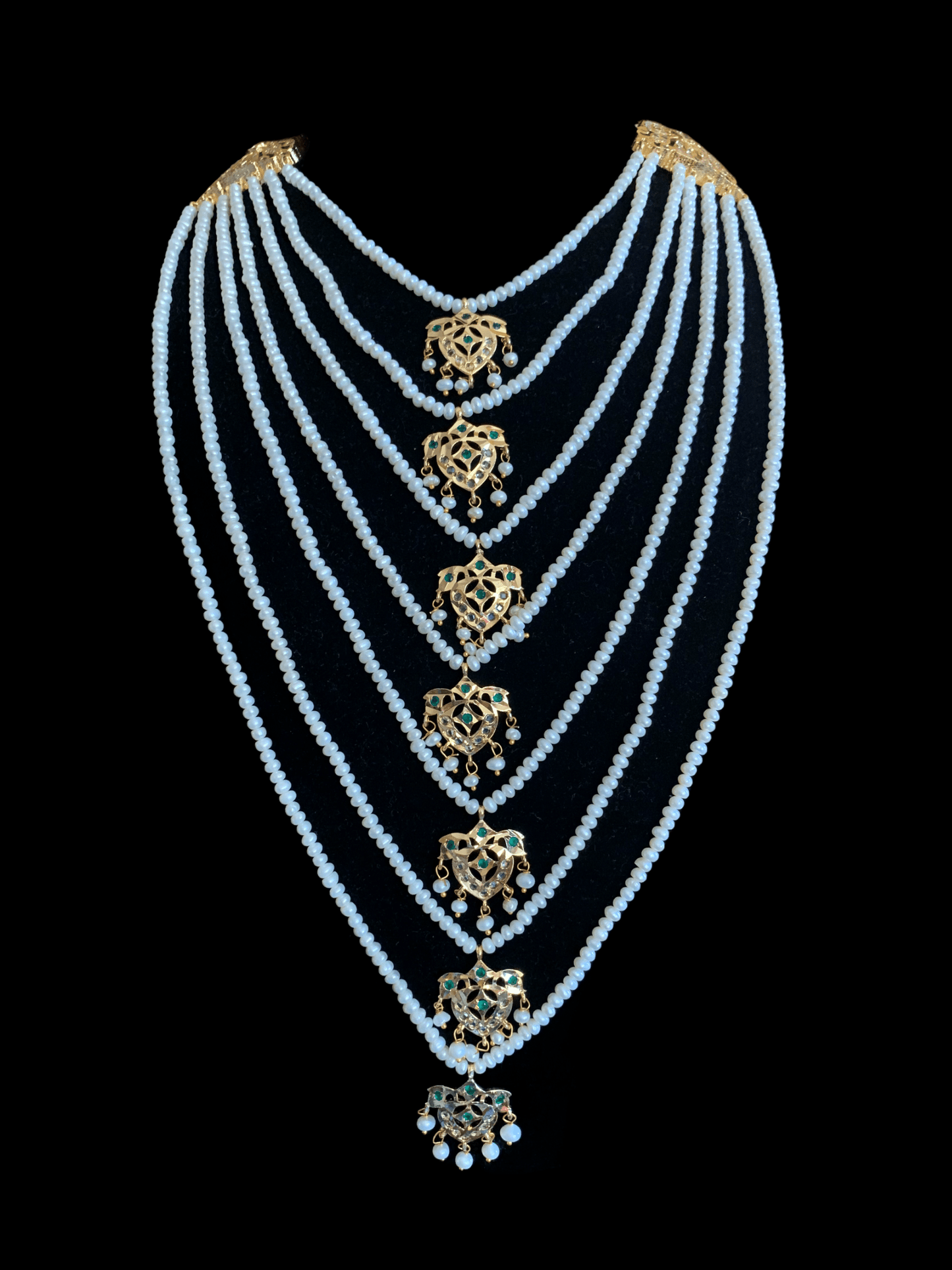 SAT9 Talia  satlada in fresh water pearls - green   (READY TO SHIP)