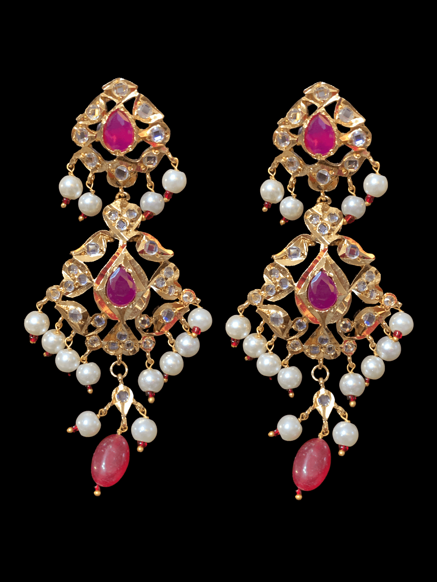 NS25 Smitha necklace set  in rubies (SHIPS IN 4 WEEKS)
