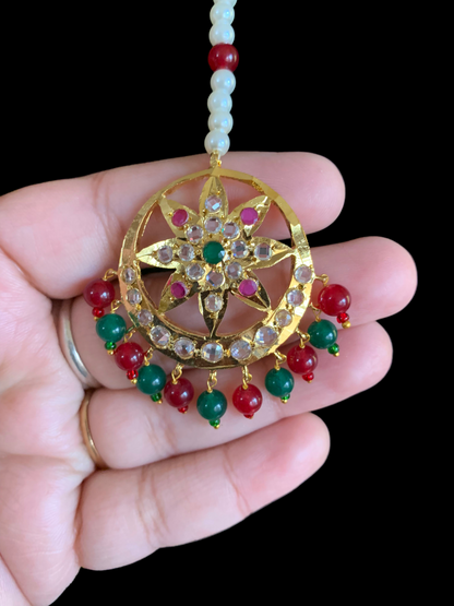 DJTK163 Akbari  tika in red green    (READY TO SHIP)