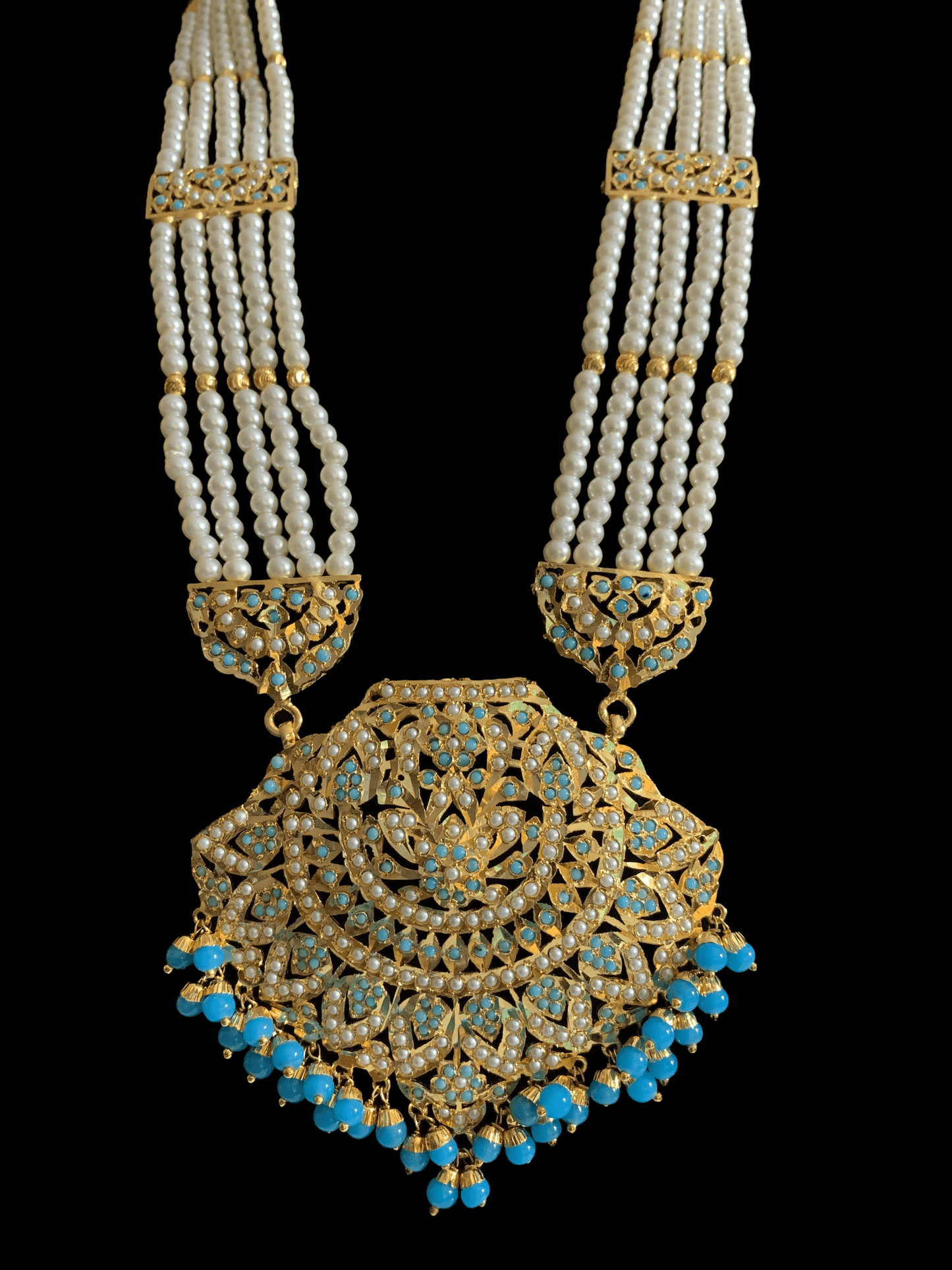 LN17 Jia Punjabi rani haar in turquoise / feroza ( SHIPS IN 4 WEEKS )