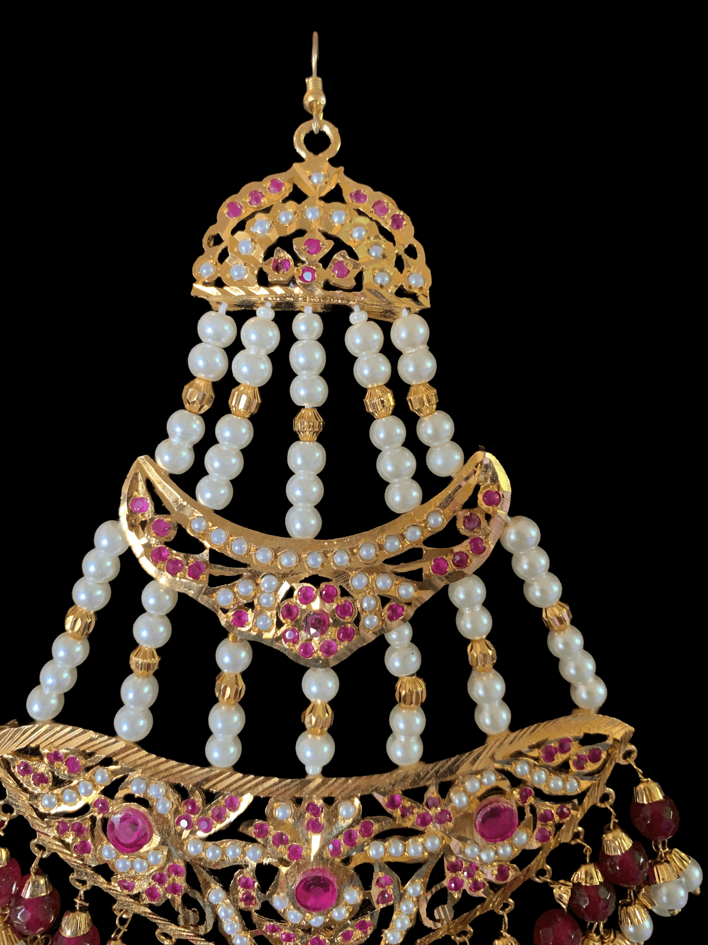 DJHR5  jadau jhoomar in rubies ( READY TO SHIP)