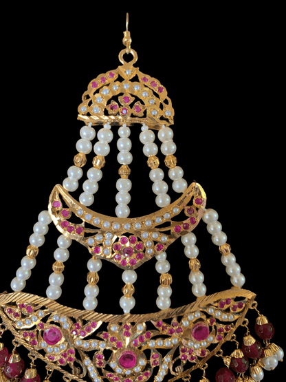 DJHR5  jadau jhoomar in rubies ( READY TO SHIP)