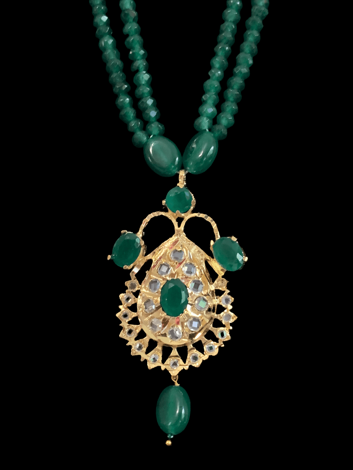 PS441 Jugni in green   beads ( SHIPS IN 1 WEEK )