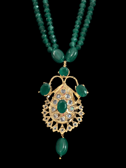 PS441 Jugni in green   beads ( SHIPS IN 1 WEEK )