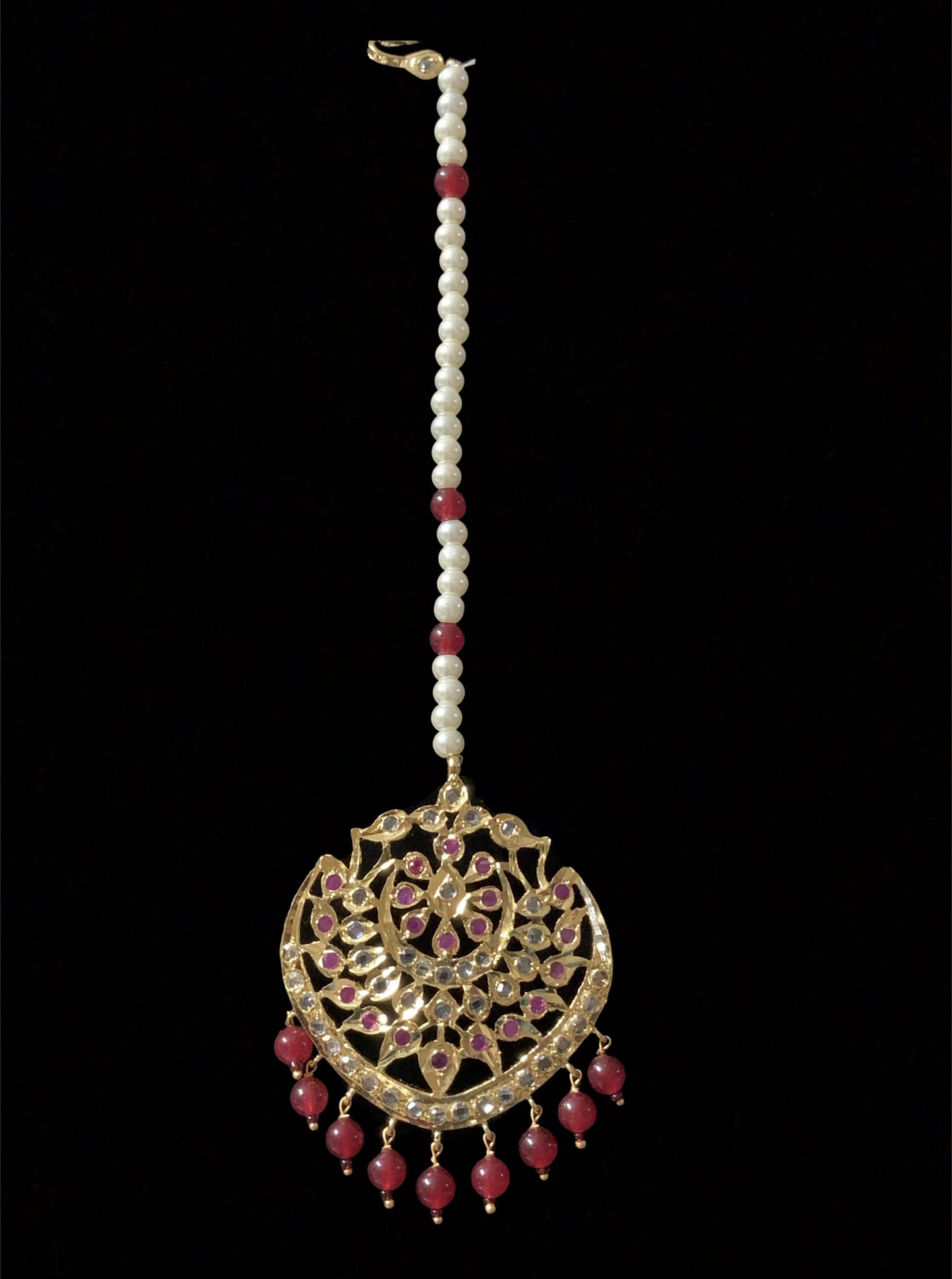 DJTK124  Shana  tika / tikka In rubies ( READY TO SHIP )