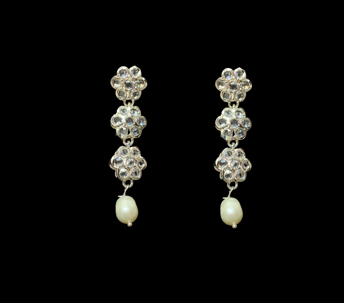 DNS61 Meenaz silver plated fresh water pearl necklace ( READY TO SHIP  )