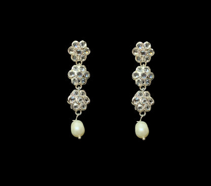 DNS61 Meenaz silver plated fresh water pearl necklace ( READY TO SHIP  )