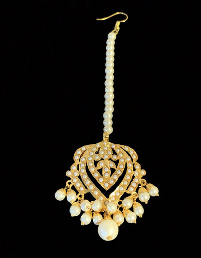 NS61 Taseen necklace set in pearls  (READY TO SHIP )