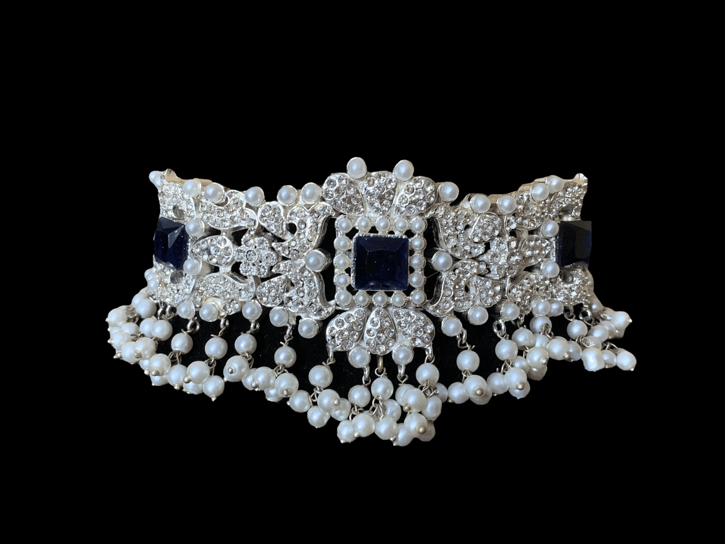 BR14 Anisa pakistani bridal set in sapphire blue (SHIPS IN 2 WEEKS )