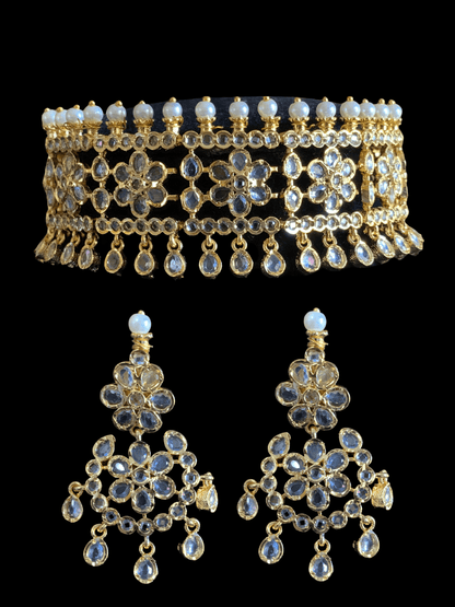 C130 Chaya fresh water pearl choker with earrings ( SHIPS IN 4 WEEKS )