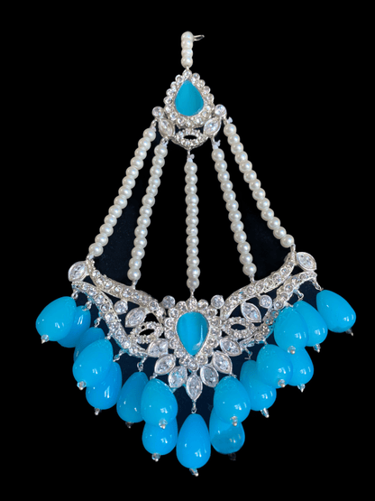BR82 Yusra zircon set in turquoise beads (READY TO SHIP )