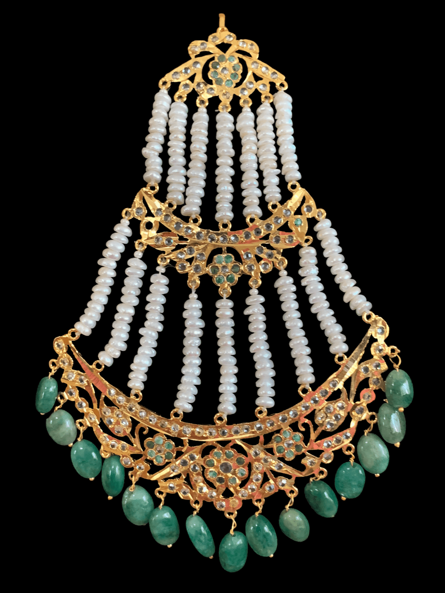 DJHR55  Insia jhoomar in emeralds ( SHIPS IN 2 WEEKS  )