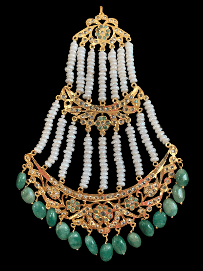 DJHR55  Insia jhoomar in emeralds ( SHIPS IN 2 WEEKS  )