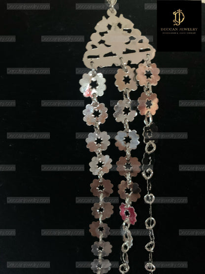 NS171 Chandan haar three layer in silver plating  (READY TO SHIP )