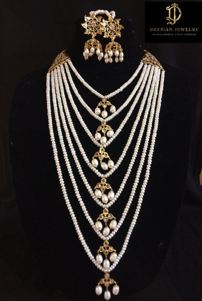 Hyderabadi satlada in fresh water pearls ( READY TO SHIP )