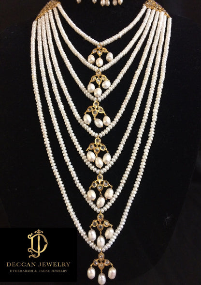 Hyderabadi satlada in fresh water pearls ( READY TO SHIP )