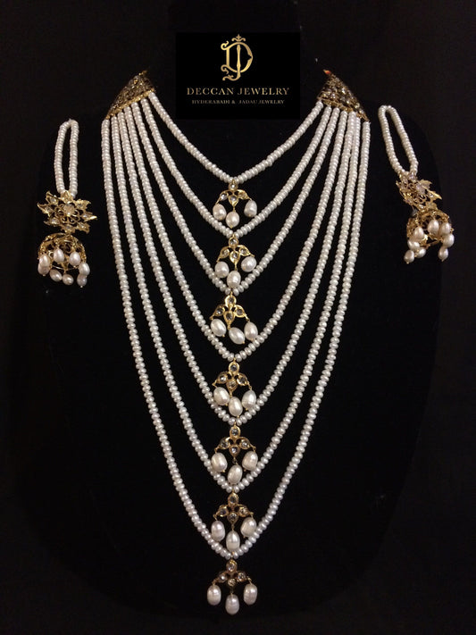 Hyderabadi satlada in fresh water pearls ( READY TO SHIP )