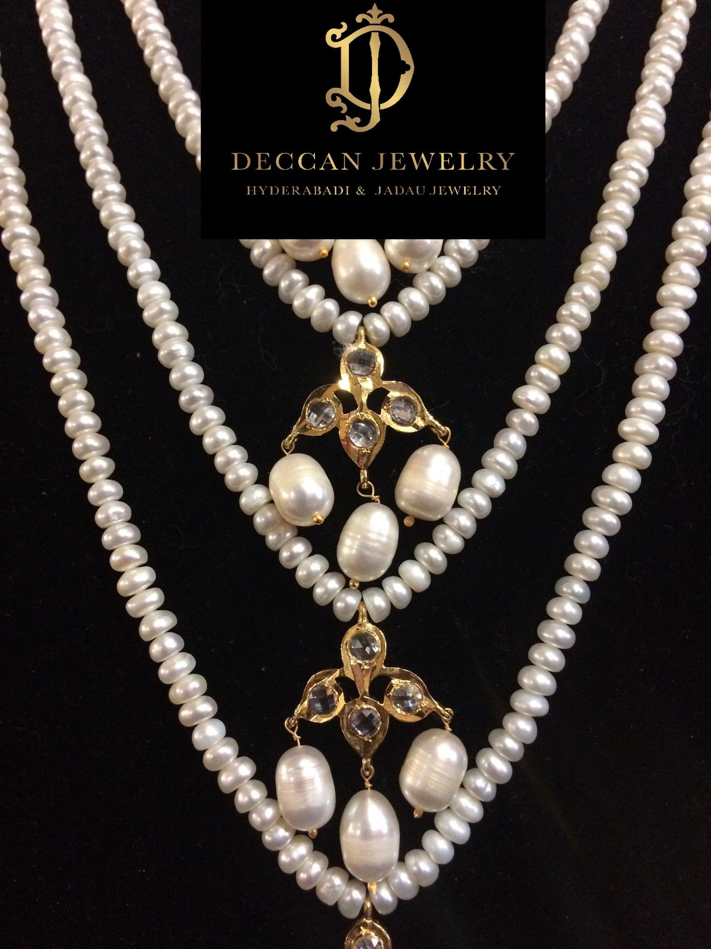 Hyderabadi satlada in fresh water pearls ( READY TO SHIP )