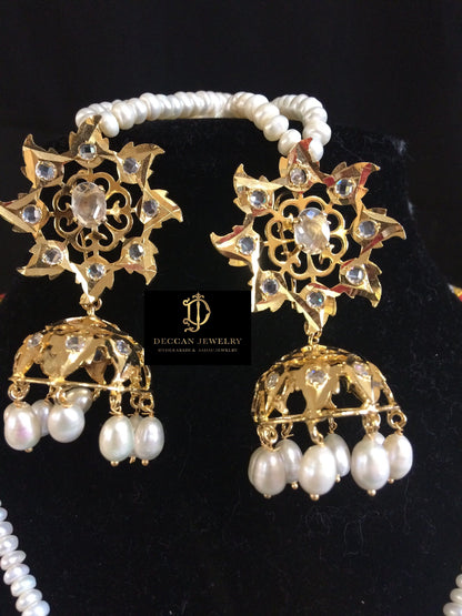 Hyderabadi satlada in fresh water pearls ( READY TO SHIP )