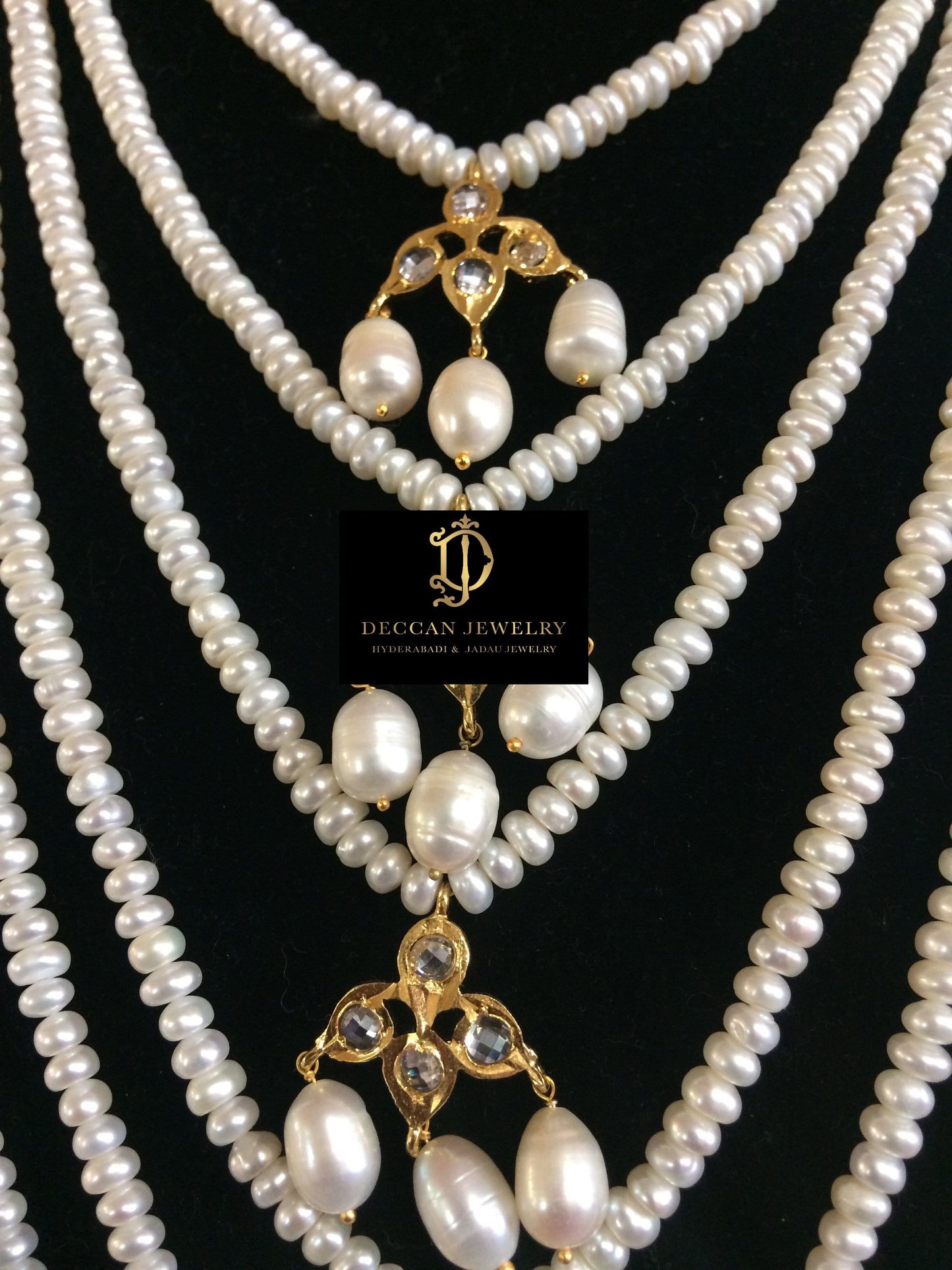 Hyderabadi satlada in fresh water pearls ( READY TO SHIP )