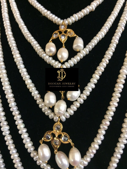Hyderabadi satlada in fresh water pearls ( READY TO SHIP )