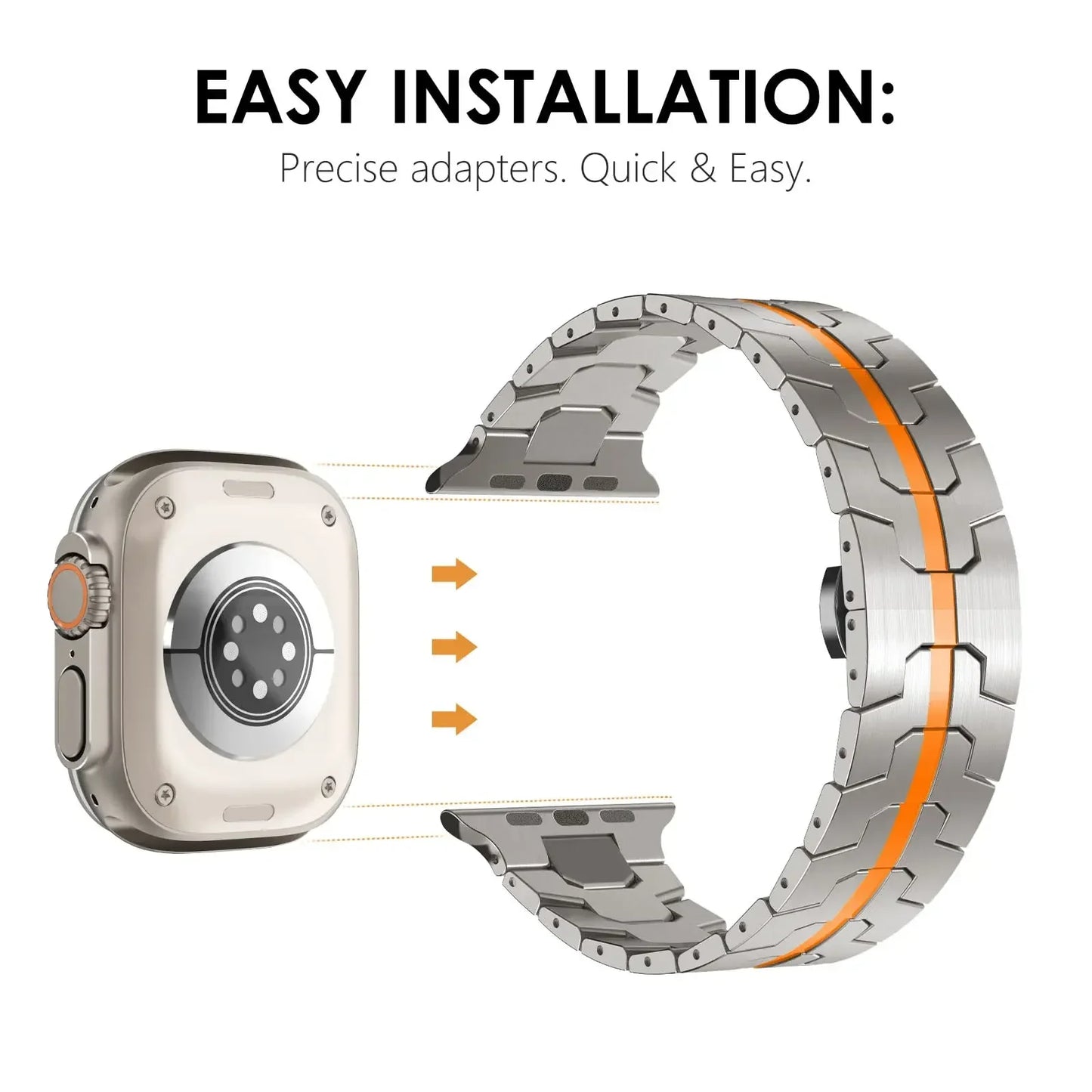 Titanium Steel Apple Watch Band Series 11/10/9/8/7/6/5/4/ SE / Ultra 1/2/3