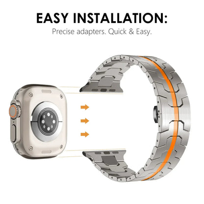 Titanium Steel Apple Watch Band Series 11/10/9/8/7/6/5/4/ SE / Ultra 1/2/3
