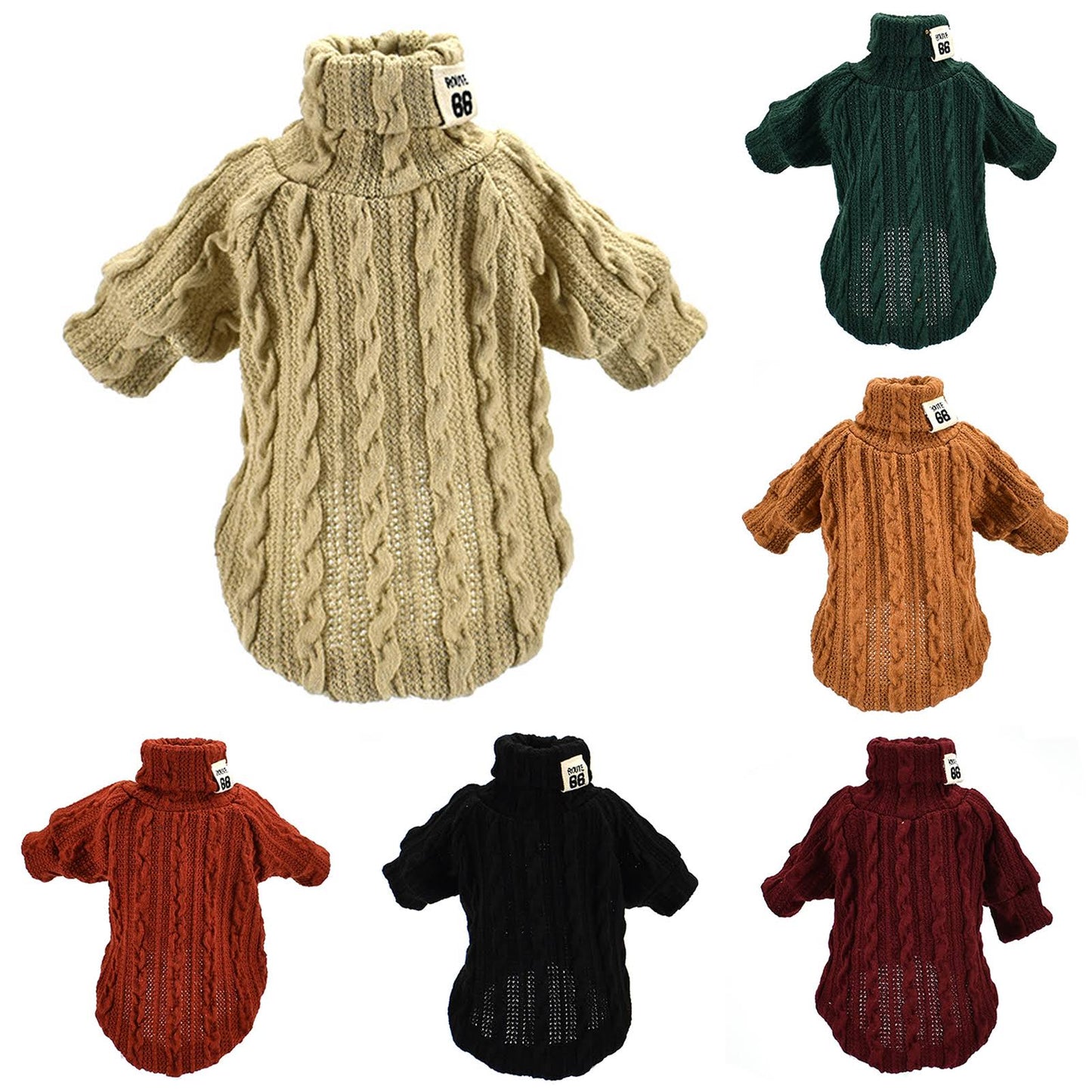 Winter Warm Knitted Turtleneck Sweater for Small Dogs or Cats