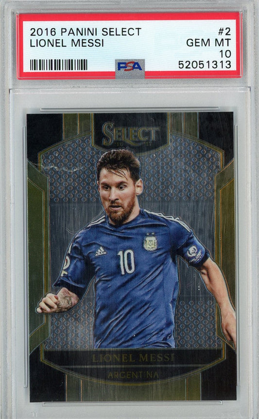 Graded 2016 Panini Select Lionel Messi #2 Soccer Card PSA 10 Gem Mint