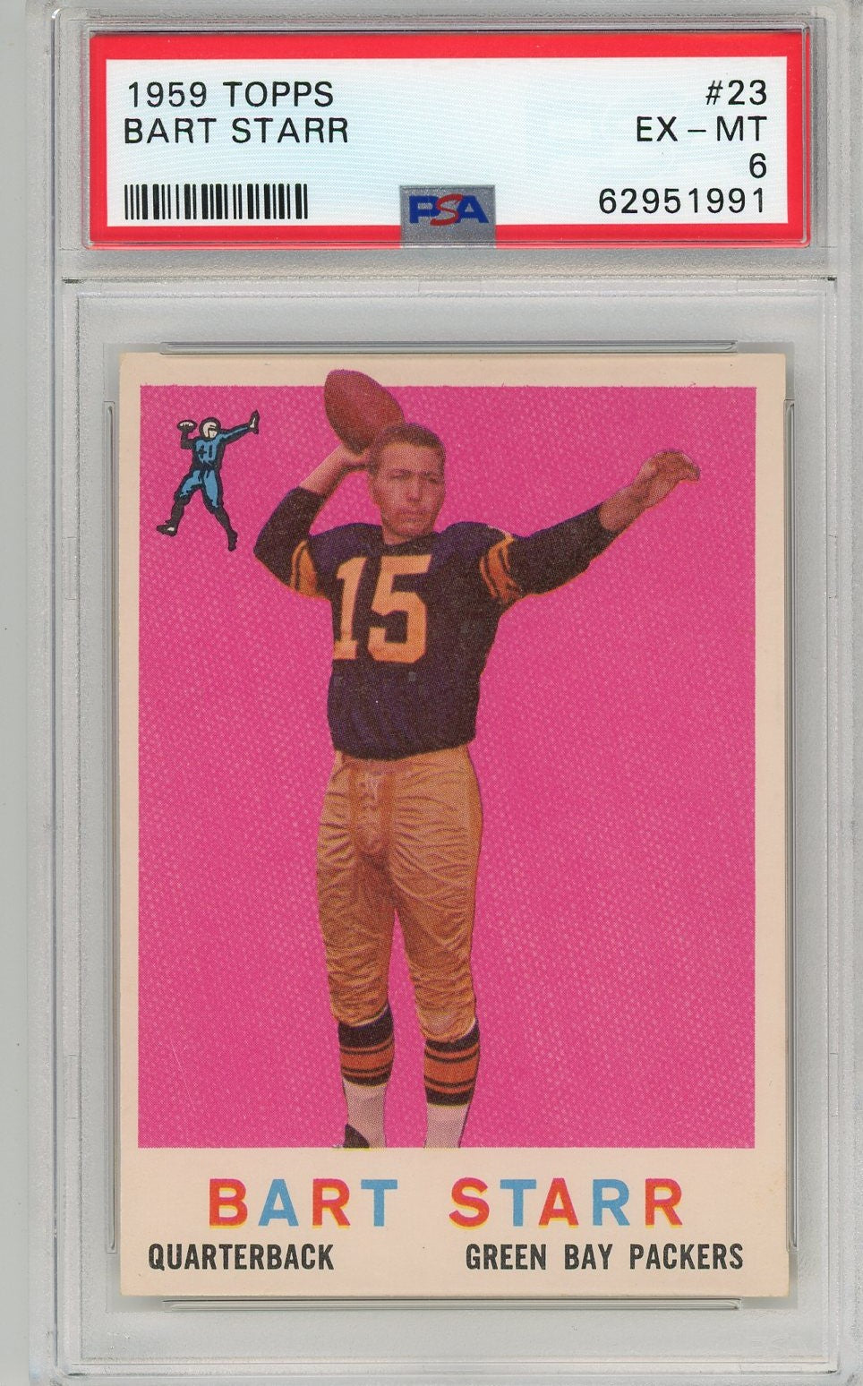 Graded 1959 Topps Bart Starr #23 Football Card PSA 6 EX-MT