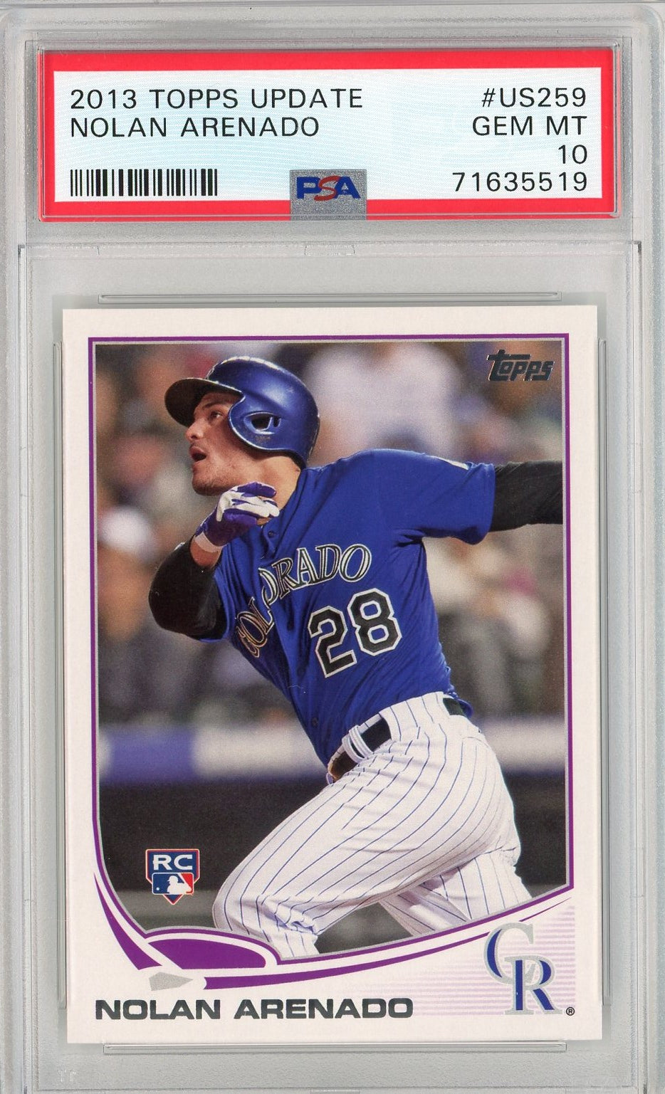 Graded 2013 Topps Update Nolan Arenado #US259 Rookie RC Baseball Card PSA 10 Gem Mint