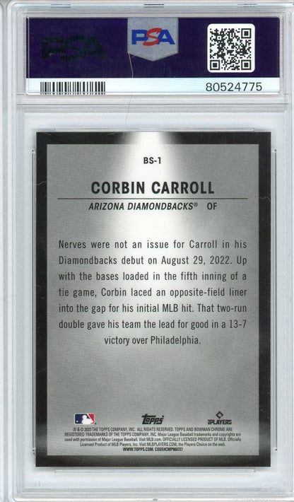 Graded 2023 Topps Bowman Corbin Carroll #BS1 Spotlights Rookie RC Baseball Card PSA 10 Gem Mint