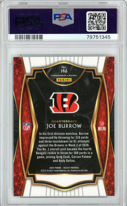 Graded 2020 Panini Select Joe Burrow #146 Rookie RC Football Card PSA 10 Gem Mint